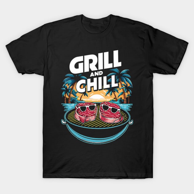 Grill and Chill T-Shirt by Neon Galaxia